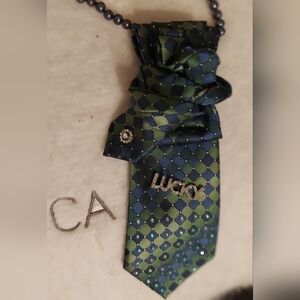 Elegant Green and Blue Checkered Tie